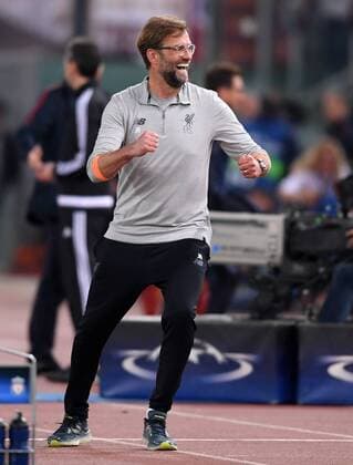 FOOTBALL CHAMPIONS LEAGUE SEASON 2017 2018 SEMI-FINAL RUECKSPIEL AS Roma Liverpool FC 02 05 2018 Coach Juergen Klopp FC Liverpool celebrates the finals of Rome