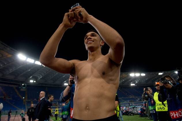 A.S. Roma v Liverpool UEFA Champions League Semi-Final Trent Alexander-Arnold of Liverpool takes a photo of Liverpool fans following the UEFA Champions League Semi-Final match at the Stadio Olimpico, Rome Content Not Available For UK Newspapers Copyright: xRussellxHartx FIL-11735-0036