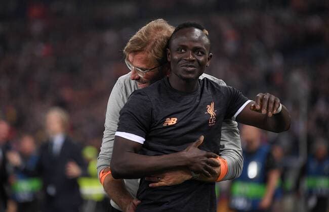 FOOTBALL CHAMPIONS LEAGUE SEASON 2017 2018 SEMI-FINAL RUECKSPIEL AS Roma Liverpool FC 02 05 2018 Coach Juergen Klopp and Sadio Mane FC Liverpool celebrate Rome after the final whistle blow