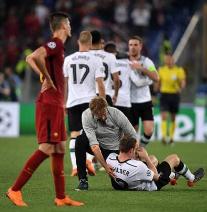 Bilder des Tages - SPORT Jurgen Klopp, James Milner Liverpool celebration Esultanza Roma 02-05-2018 Stadio Olimpico Football Calcio UEFA Champions League 2017 2018 AS Roma - Liverpool Semifinali di ritorno, Semi finals 2nd leg Foto Andrea Staccioli Insidefoto andreaxstaccioli