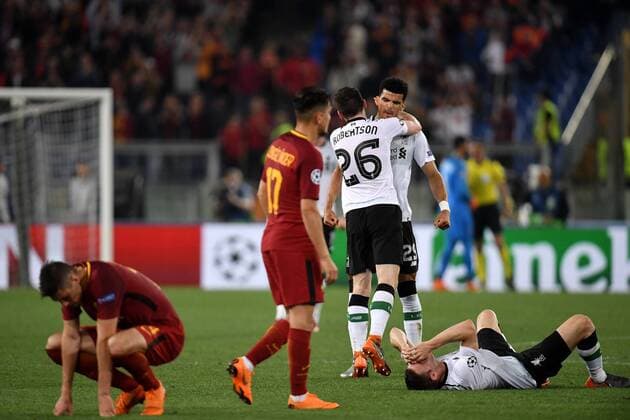 Liverpool celebration Esultanza Roma 02-05-2018 Stadio Olimpico Football Calcio UEFA Champions League 2017 2018 AS Roma - Liverpool Semifinali di ritorno, Semi finals 2nd leg Foto Andrea Staccioli Insidefoto andreaxstaccioli