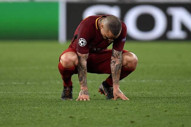 Delusione Radja Nainggolan roma Dejection Roma 02-05-2018 Stadio Olimpico Football Calcio UEFA Champions League 2017 2018 AS Roma - Liverpool Semifinali di ritorno, Semi finals 2nd leg Foto Andrea Staccioli Insidefoto andreaxstaccioli