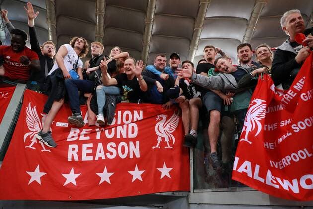Esultanza Tifosi a fine patita per la qualificazione alla finale di Champions League, celebration Roma 02-05-2018 Stadio Olimpico Football Calcio UEFA Champions League 2017 2018 AS Roma - Liverpool Semifinali di ritorno, Semi finals 2nd leg Foto Cesare Purini Insidefoto cesarexpurini
