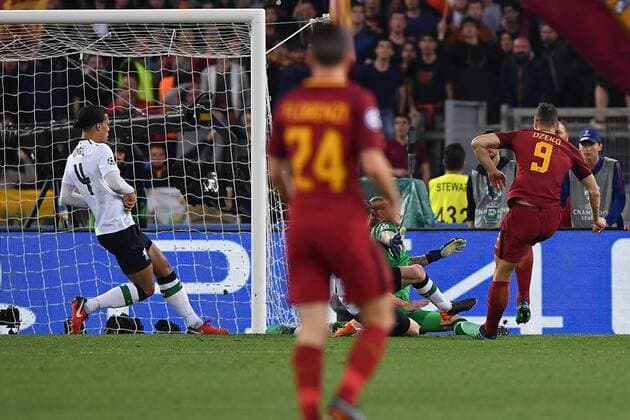 As Roma 02 05 2018 - Champions League Roma-Liverpool foto Antonello Sammarco Image nella foto: gol Edin Dzeko 