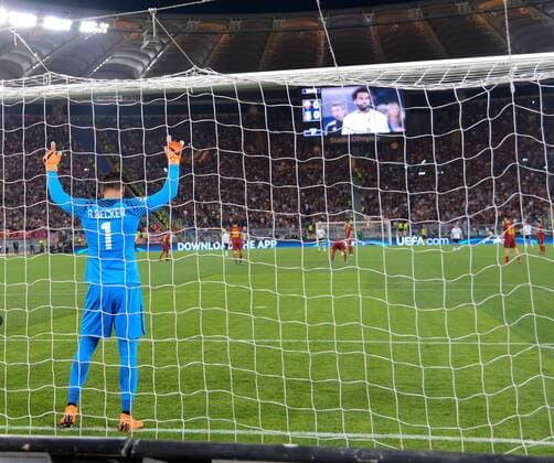May 2, 2018 - Rome, Italy - Alisson Becker during the UEFA Champions League semifinal match between AS Roma and FC Liverpool at the Olympic stadium on may 02, 2018 in Rome, Italy. A.S. Roma v Liverpool - UEFA Champions League Semi Final Second Leg  - ZUMAn230 20180502_zaa_n230_947 Copyright: xSilviaxLorex