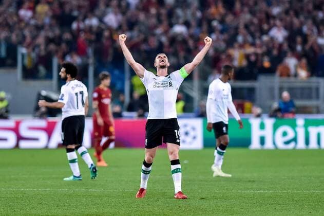 May 2, 2018 - Rome, Italy - Jordan Henderson of Liverpool celebrates the qualification at the final after the UEFA Champions League Semi Final match between Roma and Liverpool at Stadio Olimpico, Rome, Italy on 2 May 2018. Roma v Liverpool.UEFA Champions League.2 05 2018.  - ZUMAn230 20180502_zaa_n230_1023 Copyright: xGiuseppexMaffiax