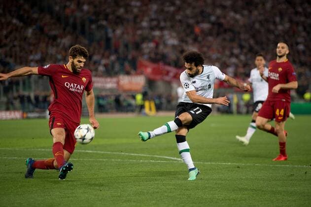 A.S. Roma v Liverpool UEFA Champions League Semi-Final Mo Salah of Liverpool shoots at goal during the UEFA Champions League Semi-Final match at the Stadio Olimpico, Rome Content Not Available For UK Newspapers Copyright: xRussellxHartx FIL-11735-0075