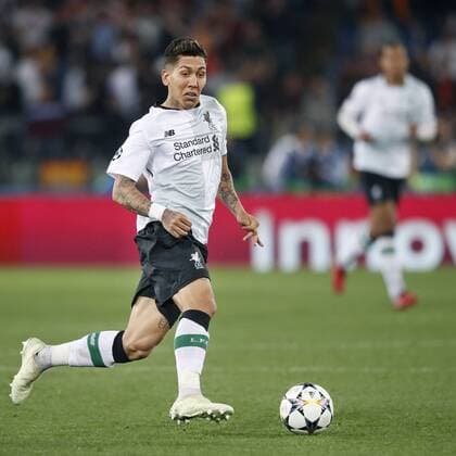 ROME, 02-04-2018 , Stadium Olimpico , season 2017 2018 , Champions League semi final second leg. Liverpool player Roberto Firmino on the ball during the game AS Roma - Liverpool . AS Roma - Liverpool  x2162611x