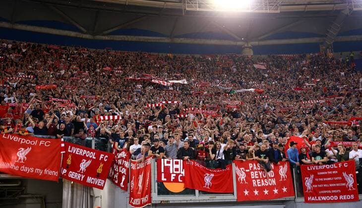 May 2, 2018 - Rome, Italy - AS Roma v FC Liverpool training - Champions League semi-final second leg.Liverpool supporters at Olimpico Stadium in Rome, Italy on May 02, 2018. A.S. Roma v Liverpool - UEFA Champions League Semi Final Second Leg  - ZUMAn230 20180502_zaa_n230_1042 Copyright: xMatteoxCiambellix