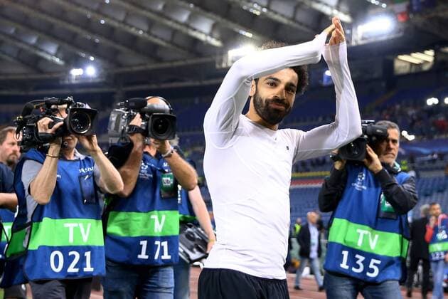 May 2, 2018 - Rome, Italy - AS Roma v FC Liverpool training - Champions League semi-final second leg.Mohamed Salah of Liverpool greeting the supporters at Olimpico Stadium in Rome, Italy on May 02, 2018. A.S. Roma v Liverpool - UEFA Champions League Semi Final Second Leg  - ZUMAn230 20180502_zaa_n230_1061 Copyright: xMatteoxCiambellix