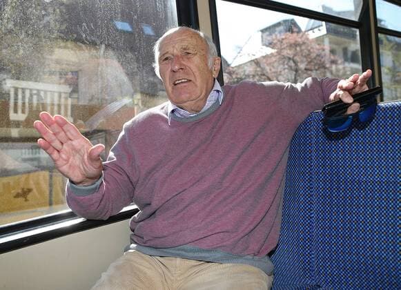 11 04 2018 Germany Stuttgart Helmut Digel is a former German sports official Sports scientist and handball player He was from 1993 to 2001 President of the German Athletics Association Interview in the Stuttgart rack railway Zacke on the way from Marienplatz to Degerloch and back