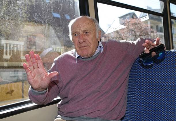 11 04 2018 Germany Stuttgart Helmut Digel is a former German sports official Sports scientist and handball player He was from 1993 to 2001 President of the German Athletics Association Interview in the Stuttgart rack railway Zacke on the way from Marienplatz to Degerloch and back