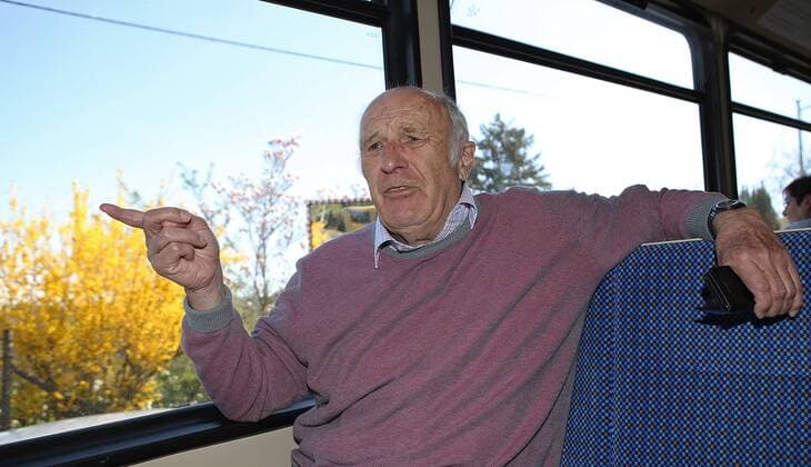 11 04 2018 Germany Stuttgart Helmut Digel is a former German sports official Sports scientist and handball player He was from 1993 to 2001 President of the German Athletics Association Interview in the Stuttgart rack railway Zacke on the way from Marienplatz to Degerloch and back