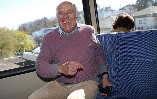 11 04 2018 Germany Stuttgart Helmut Digel is a former German sports official Sports scientist and handball player He was from 1993 to 2001 President of the German Athletics Association Interview in the Stuttgart rack railway Zacke on the way from Marienplatz to Degerloch and back