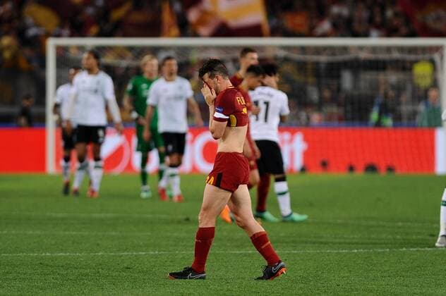 IPP20180502 Football - soccer: UEFA Champions League 2017 2018, AS Rom - FC Liverpool, in lacrime Alessandro Florenzi. (Hinweis: Verwendung nur in Deutschland - only Germany) *** IPP20180502 Football soccer UEFA Champions League 2017 2018 AS Roma Liverpool FC in lacrime Alessandro Florenzi Note Use only in Germany only Germany 