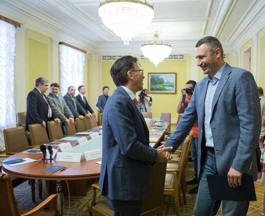 Kyiv Mayor Vitali Klitschko And UEFA Champions League Executive Director Martin Cullen Kyiv  Copyright: MarkivxMykhailo 518473