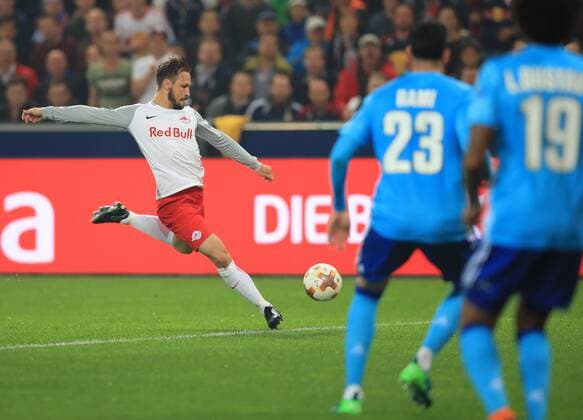 SOCCER - EL, RBS vs Marseille SALZBURG,AUSTRIA,03.MAY.18 - SOCCER - UEFA Europa League, semifinal, Red Bull Salzburg vs Olympique Marseille. Image shows Andreas Ulmer (RBS). GEPAxpictures xMarioxBuehner