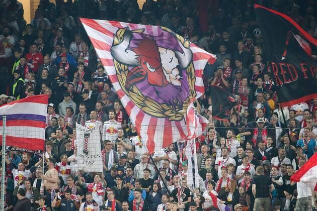 SOCCER - EL, RBS vs Marseille SALZBURG,AUSTRIA,03.MAY.18 - SOCCER - UEFA Europa League, semifinal, Red Bull Salzburg vs Olympique Marseille. Image shows fans. GEPAxpictures xChristianxWalgram