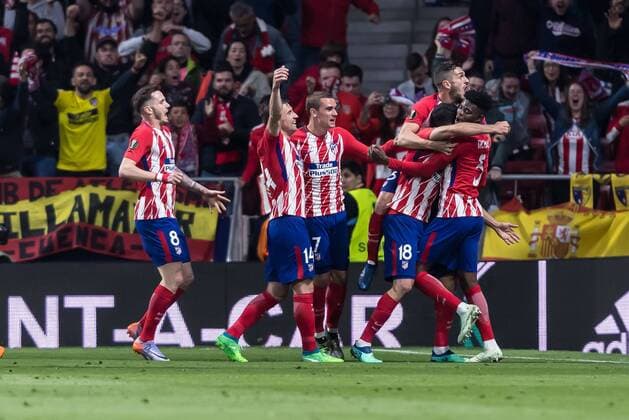 Spain Madrid 03 05 2018 UEFA Europa League 2017 2018 Season Semi finals Second leg semi-finals Atletico Madrid Arsenal FC jubilation Torjubel to Diego Costa ATL after scoring the 1 0 DeFodi048