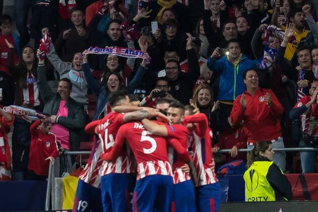 Spain Madrid 03 05 2018 UEFA Europa League 2017 2018 Season Semi finals Second leg semi-finals Atletico Madrid Arsenal FC jubilation Torjubel to Diego Costa ATL after scoring the 1 0 DeFodi048