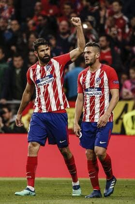 3rd May 2018, Wanda Metropolitano, Madrid, Spain; UEFA Europa League football, semi final, 2nd leg, Atletico Madrid versus Arsenal; Diego Costa (Atletico de Madrid) celebrates his goal which made it 1-0  ActionPlus12019201