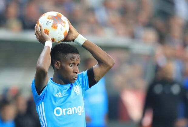 SOCCER - EL, RBS vs Marseille SALZBURG,AUSTRIA,03.MAY.18 - SOCCER - UEFA Europa League, semifinal, Red Bull Salzburg vs Olympique Marseille. Image shows Bouna Sarr (Marseille). GEPAxpictures xMarioxBuehner