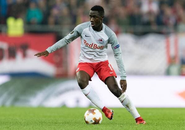03 05 2018 Red Bull Arena Salzburg UEFA Champions League semi-finals El Diabolo Samassekou FC Salzburg during the UEFA Europa League Semifinal 2nd Leg match between FC Salzburg and Olympique Marseille at the Red Bull Arena in Salzburg Austria on 2018 05 03 Salzburg  EX_ADE