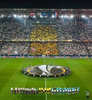 03 05 2018 Red Bull Arena Salzburg AUT UEFA EL Salzburg vs Olympique Marseille Semifinal Rueckspiel im Bild Overview Choreography during the UEFA Europa League Semifinal 2nd Leg Match between FC Salzburg and Olympique Marseille at the Red Bull Arena in Salzburg Austria on 2018 05 03 Salzburg  EX_FEI
