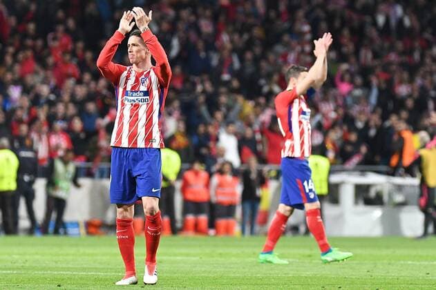 Atletico Madrid v Arsenal UEFA Europa League Semi-Final Fernando Torres of Atletico Madrid celebrates following their victory over Arsenal pictured ahead of the UEFA Europa League Semi-Final match at the Wanda Metropolitano Stadium, Madrid Content Not Available For UK Newspapers Copyright: xKristianxKanex FIL-11741-0034