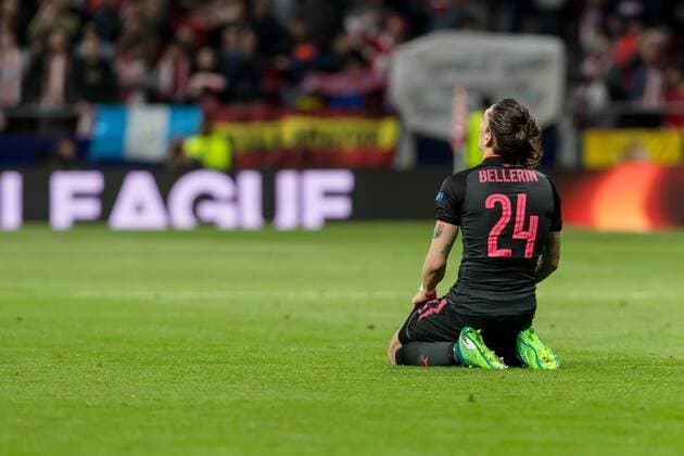 Spain Madrid 03 05 2018 UEFA Europa League 2017 2018 Season Semi finals Second leg Semi-final Atletico Madrid Arsenal FC Hector Bellerin AFC disappointed DeFodi048