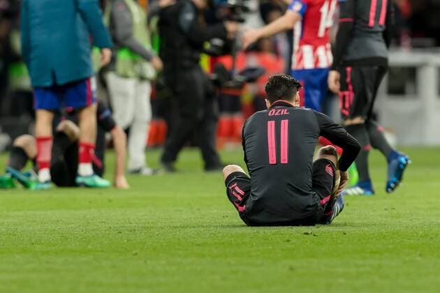 Spain Madrid 03 05 2018 UEFA Europa League 2017 2018 Season Semi finals Second leg Semi finals Atletico Madrid Arsenal FC Mesut Oezil AFC disappointed DeFodi048