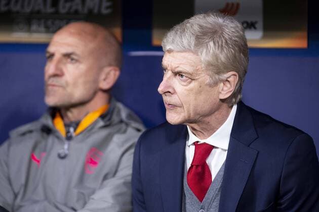 Arsenal FC coach Arsene Wendger during Europa League Semi Finals First Leg match between Atletico de Madrid and Arsenal FC at Wanda Metropolitano in Madrid, Spain. May 03, 2018.  (20180503001)