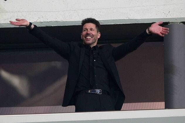 Atletico de Madrid s coach Diego Simeone celebrates the victory in the Europa League Semi-finals. May 3,2018.  (2018050379)