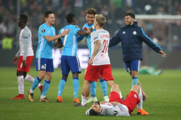 SOCCER - EL, RBS vs Marseille SALZBURG,AUSTRIA,03.MAY.18 - SOCCER - UEFA Europa League, semifinal, Red Bull Salzburg vs Olympique Marseille. Image shows the disappointment of Munas Dabbur (RBS). GEPAxpictures xMathiasxMandl