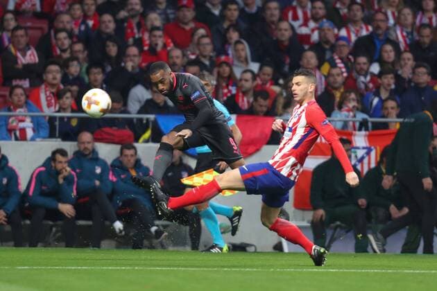 May 3, 2018 - Madrid, Spain - ALEXANDRE LACAZETTE of Arsenal FC during the UEFA Europa League, semi final, 2nd leg football match between Atletico de Madrid and Arsenal FC on May 3, 2018 at Metropolitano stadium in Madrid, Spain Football - UEFA Europa League - Atletico de Madrid vs Arsenal FC  - ZUMAb169 20180503_zaa_b169_002 Copyright: xManuelxBlondeau Aop.Pressx