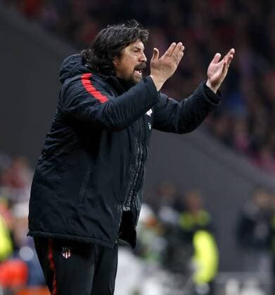 Partido de vuelta de semifinales de la Europa League entre el Atletico y el Arsenal. En la imagen, German Burgos. Europa League seminifinals second leg match between Atletico and Arsenal. In this picture, German Burgos. 