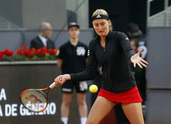 Manolo Santana Charity, match of tennis during Madrid Open of Tennis in profit of two NGOs for support programs for women and girls in vulnerability situation. (Photo: Jose Cuesta 261 Cordon Press). Mladenovic. Cordon Press Manolo Santana Charity, partido de tenis durante el Madrid Open de Tenis en beneficio de dos ONG  xJ.xLuisxCuestax xx