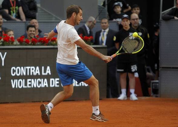 Manolo Santana Charity, match of tennis during Madrid Open of Tennis in profit of two NGOs for support programs for women and girls in vulnerability situation. (Photo: Jose Cuesta 261 Cordon Press). Richard Gasquet. Cordon Press Manolo Santana Charity, partido de tenis durante el Madrid Open de Tenis en beneficio de dos ONG  xJ.xLuisxCuestax xx