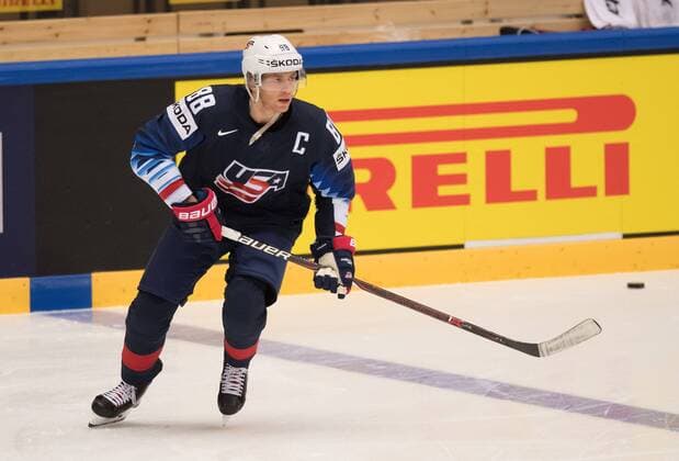 04 05 2018 xblx Ice Hockey World Cup 2018 USA Canada emspor v l Patrick Kane Team USA Herning
