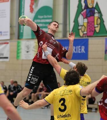 2 HBL HSG Constance VFL Luebeck Schwartau 24 31 Pawel Genda SCH at the throw 2 Liga Handball HSG Konstanz VFL Luebeck Schwartau 04 05 2018 Konstanz Copyright: xEIBNER PeterxPisax EP_EER