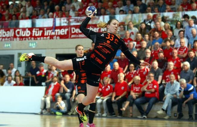 Bad Langensalza 05 05 2018 Sport Handball 1 Bundesliga Women Season 2017 18 Thuringia HC THC vs HSG Bad Wildungen HSG Anna Maria Spielvogel HSG