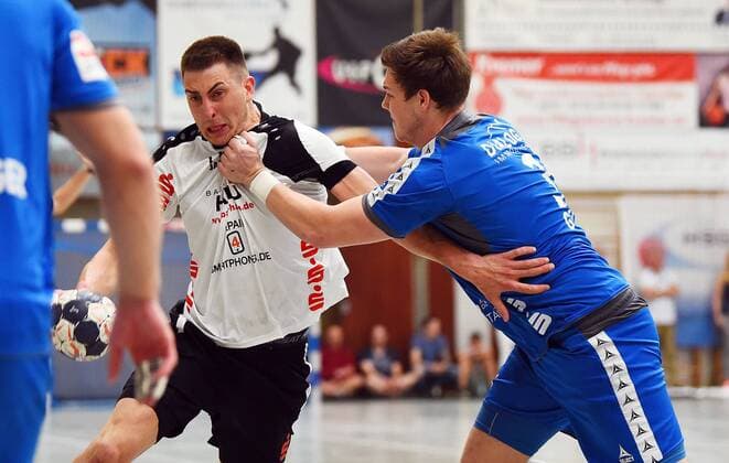 05 05 2018 xpsx Handball 3 League HSG Hanau TV Grosswallstadt v Marc Strohl Hanau Tom Spiess Grosswallstadt Hanau Hessen Germany