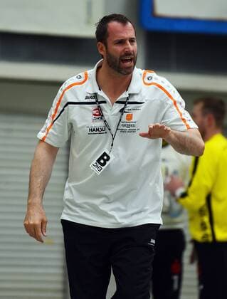 05 05 2018 xpsx Handball 3 League HSG Hanau TV Grosswallstadt v l Coach Patrick Beer HSG Hanau Hanau Hessen Germany