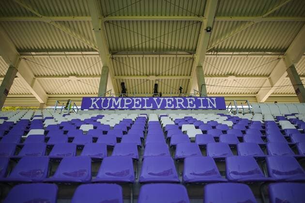 The Erzgebirgsstadion about two hours before kick-off SG Dynamo Dresden FC Erzgebirge Aue Soccer 2 League Season 2017 2018 33 Matchday Erzgebirgsstadion Aue 06 May 2018