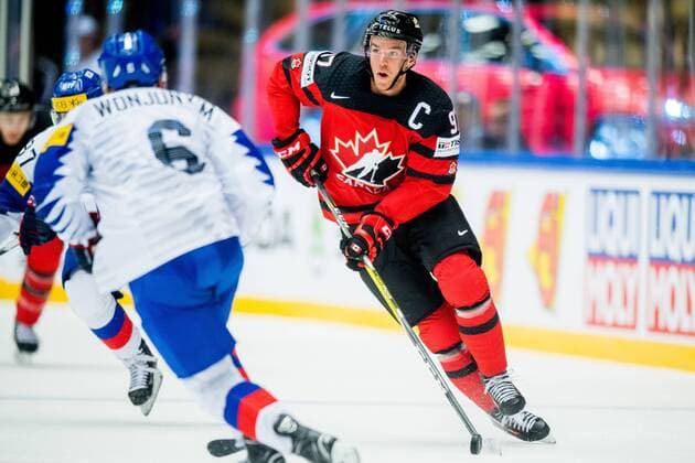 180506 Connor McDavid of Canada during the IIHF Ice Hockey World Championship match between South Korea and Canada on May 6, 2018 in Herning Photo Vegard Wivestad Gray PICTURES N Code VG 170154  Copyright: VEGARDxWIVESTADxGR¯TT BB180506BB125