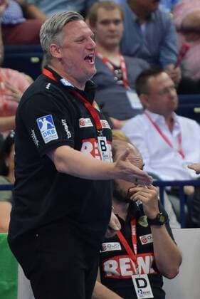HBL DHB Cup Final Rhein Neckar Loewen vs TSV Hannover Burgdorf 05 05 18 Barcelycard Arena Hamburg HBL DHB Cup Final Rhein Neckar Loewen vs TSV Hannover Burgdorf pictured coach Nikolaj Jacobsen Loewen nordphoto xWitke nph00002