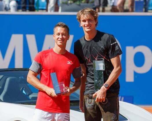 ALEXANDER ZVEREV GER and PHILIPP KOHLSCHREIBER GER Tennis BMW Open 2018 ATP MTTC Iphitos Munich Germany 6 May 2018 Copyright: xJuergenxHasenkopfx