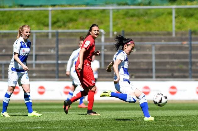 Danica Wu MSV Duisburg 13 at goal action Aktion single image Football Alliance Women Bundesliga 1 FC Köln MSV Duisburg xmhx