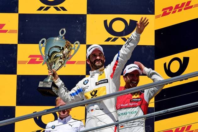 Themen der Woche - SPORT Bilder des Tages - SPORT Timo Glock (GER) (BMW Team RMG - BMW M4 DTM) freut sich über seinen Sieg beim DTM-Lauf auf dem Hockenheimring. Copyright Thomas Pakusch *** Timo Glock GER Team BMW RMG BMW M4 DTM is pleased about his victory in the DTM race at the Hockenheimring. Copyright Thomas Pakusch