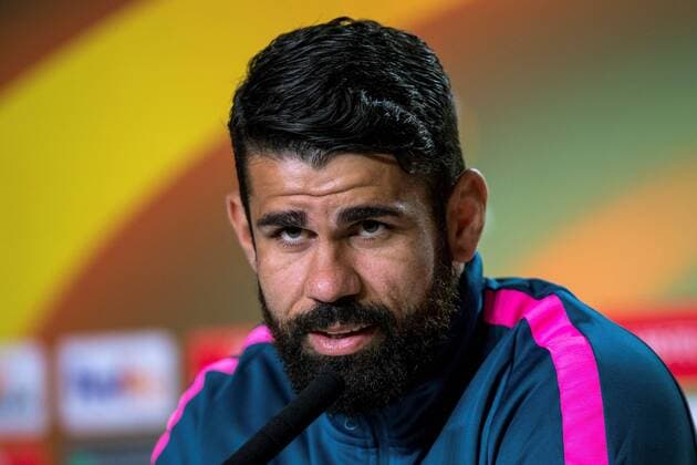 Atletico Madrid s Spanish striker Diego Costa during a press conference PK Pressekonferenz held on the occasion of the Europa League final Media Day at Wanda Metropolitano stadium in Madrid, Spain, 09 May 2018. Atletico Madrid press conference !ACHTUNG: NUR REDAKTIONELLE NUTZUNG!  Copyright: xRodrigoxJimenezx GRAF2880 20180509-636614869540745175